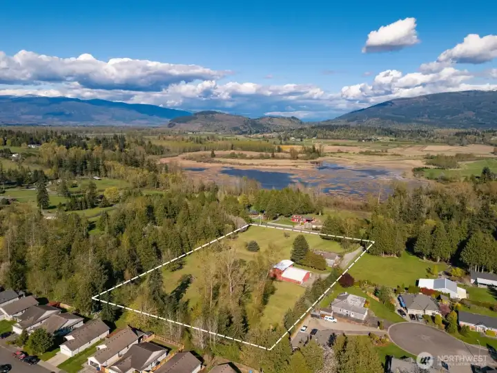 Beautiful views of the hills, Barney Lake, and Mt Baker on a clear day.