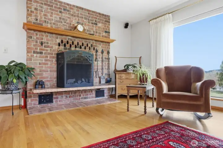 Wood burning fireplace