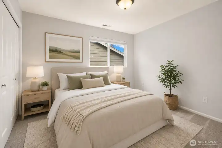 Upstairs bedroom 3 virtually staged