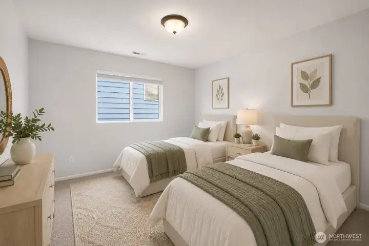 Upstairs bedroom 4 virtually staged