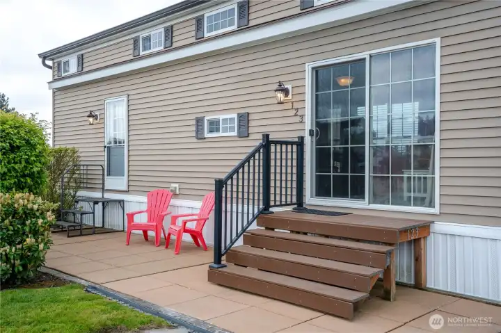 Sliding door enters into the spacious living room.