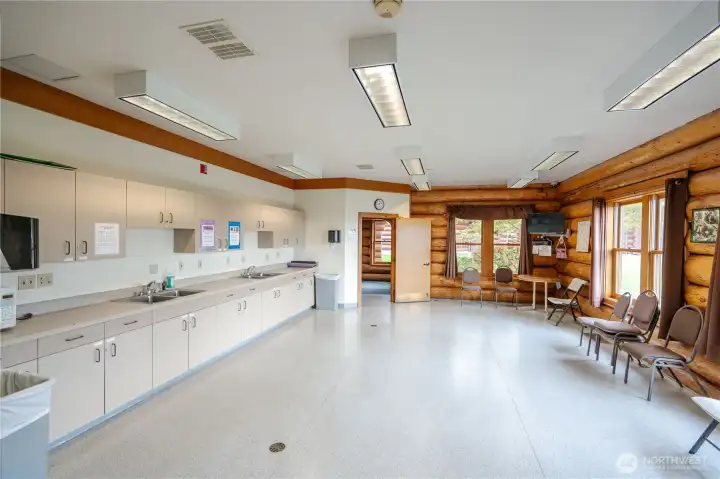 Spacious kitchen in the clubhouse.