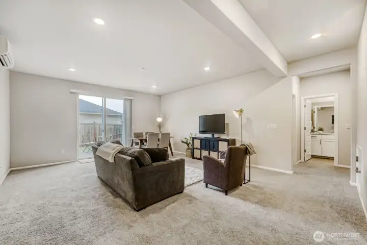 Lower level roomy recreation room.