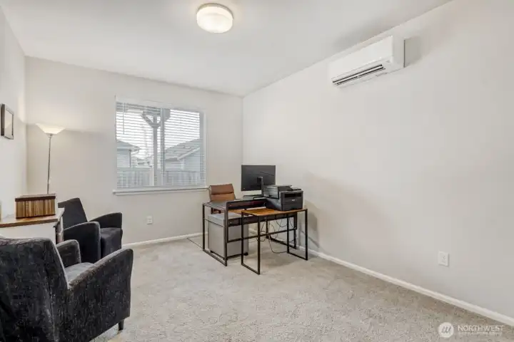 Lower level bedroom 5 set up as an office.