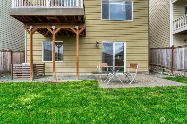 Fully fenced back yard.