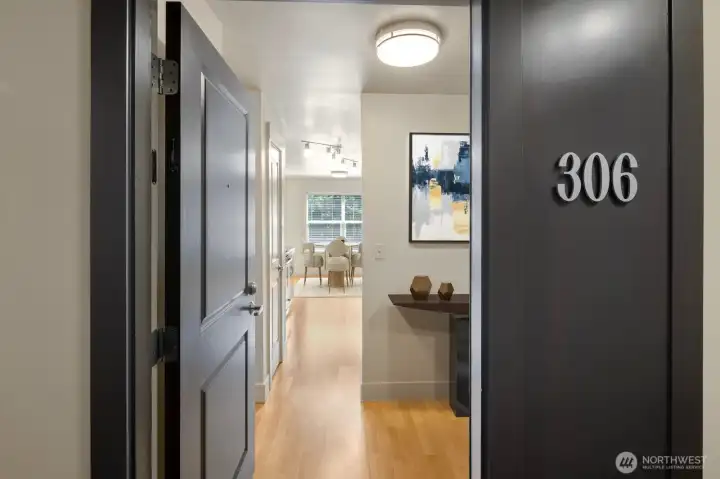 Top floor, south facing unit, just steps from the elevator.