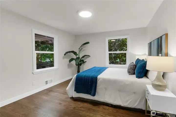 One of two generously sized bedrooms on the main floor.