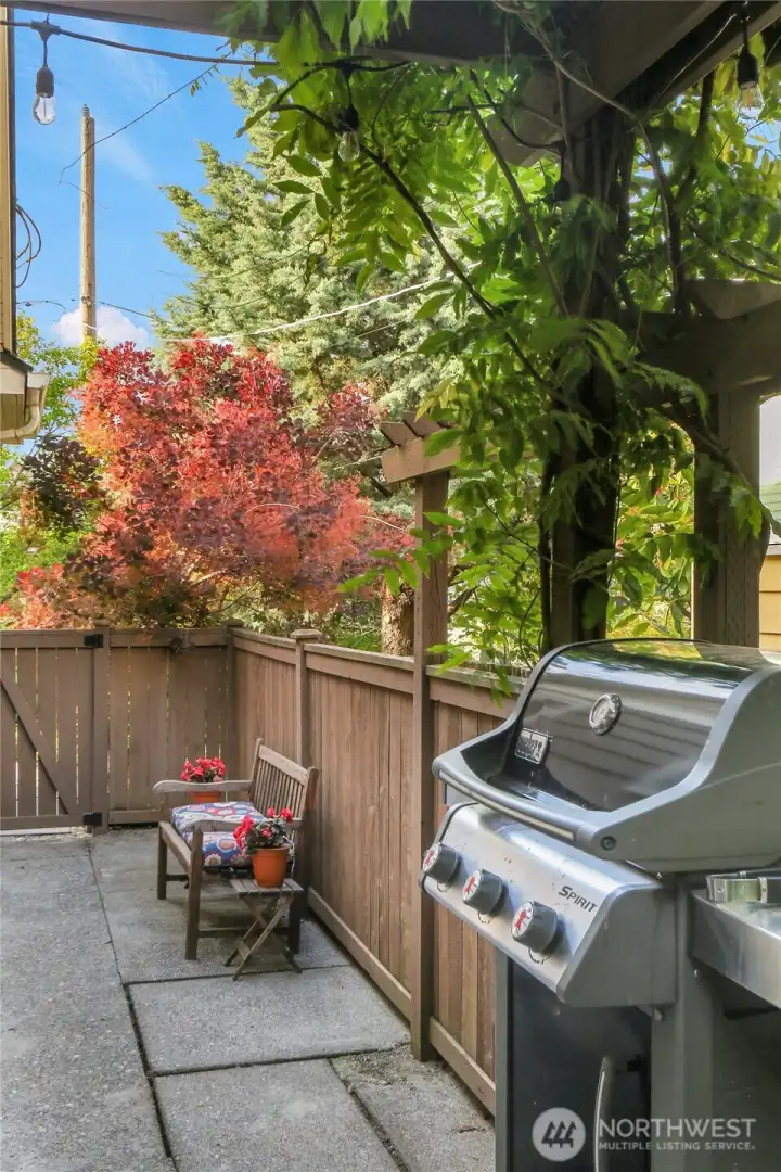 Through the kitchen door is access to the side gate entry, and the backyard.
