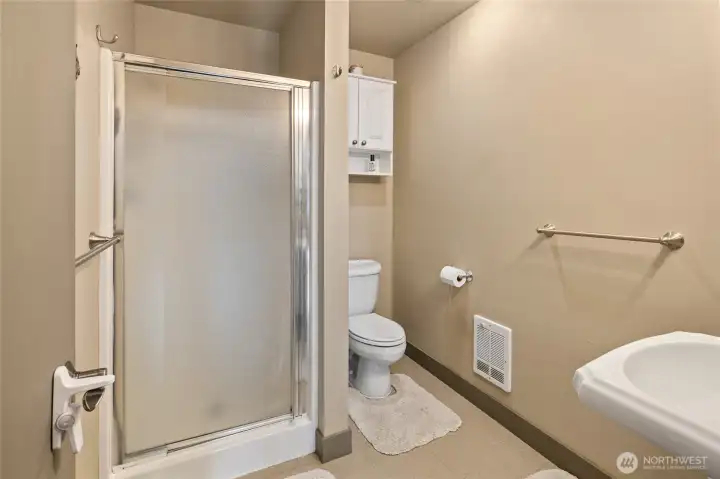 Well-appointed 3/4 bath designed for comfort and convenience.