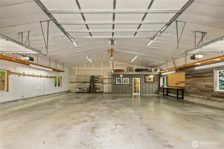 Another angle of this spacious three-car garage.