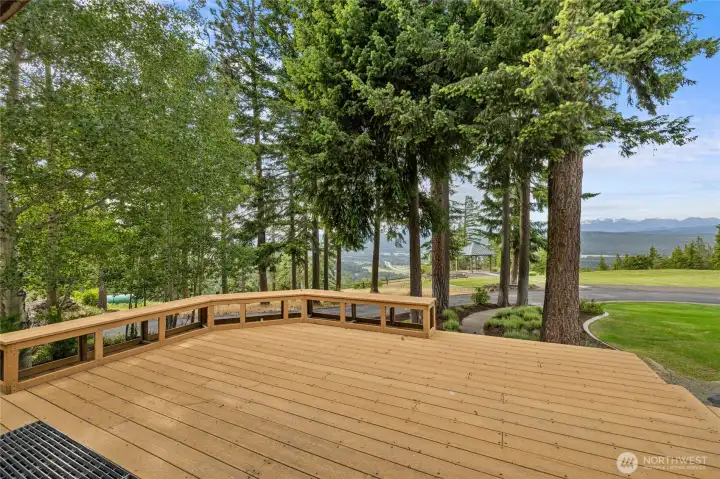 Take in a different perspective of the expansive deck and the panoramic views that make this setting so special.