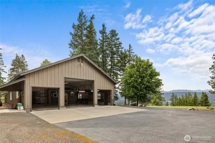 Shop is insulated & has a propane heater. Largest Door is 12x14. Smaller doors are 8'x9'.