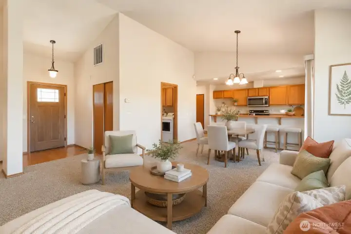 Living Room, Dining, Kitchen