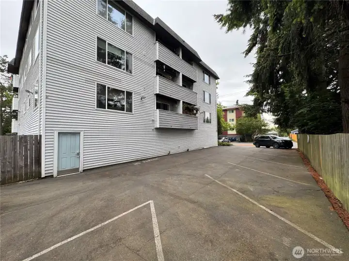 Parking Lot with Secure Door to Access Condo Complex