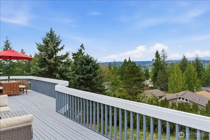 You will love entertaining and relaxing on the deck this summer - sip morning coffee while watching the soaring eagles and spy wildlife that occassionally wanders through the adjoining city open space.