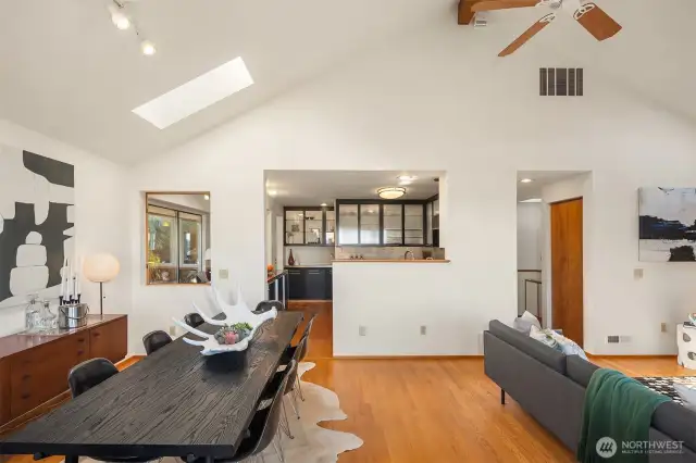 Yep, that's an 8-person dining table PLUS a credenza.