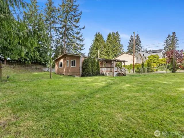 Spacious yard. Front yard fenced for your fury friends.