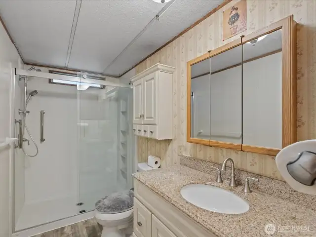 Remodeled 3/4 bath.