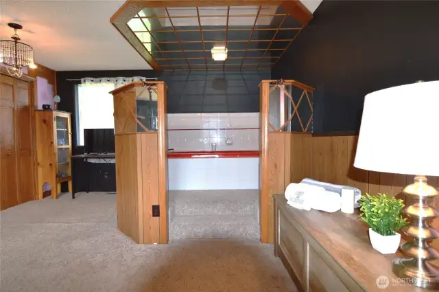 View of the jetted tub room from the main bed...