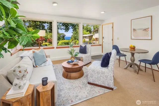 ADU living room with Sound views