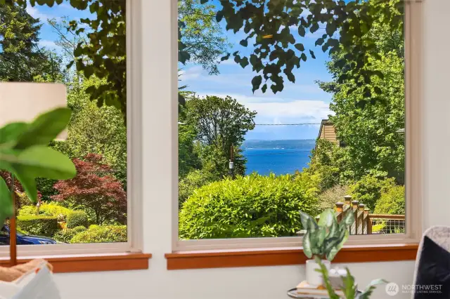 View of Puget Sound from ADU living rom