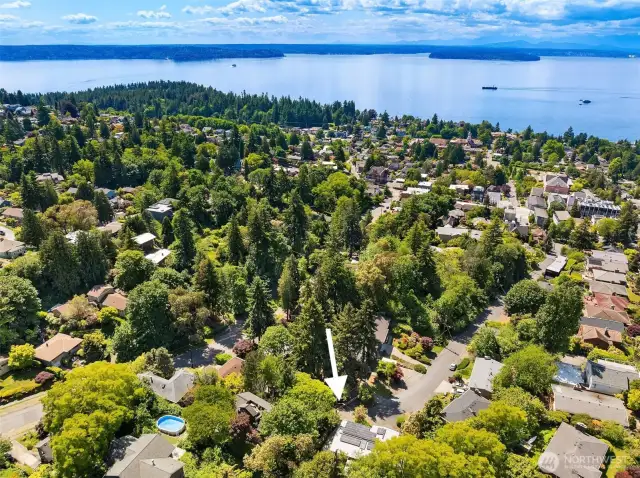 Home is located just blocks to the Puget Sound