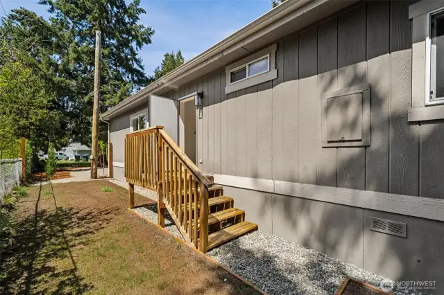 Deck off the laundry room.