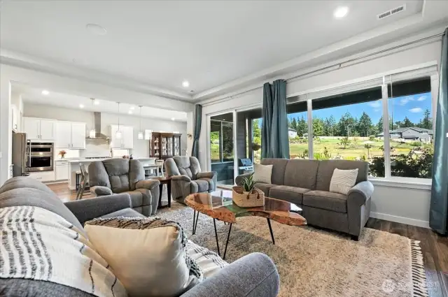 Huge picture windows showcase the beautiful surroundings