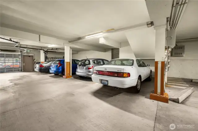 The condo unit also includes a deeded parking space in the secure garage.