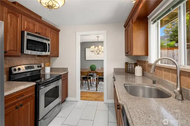 Updated kitchen with stainless appliances
