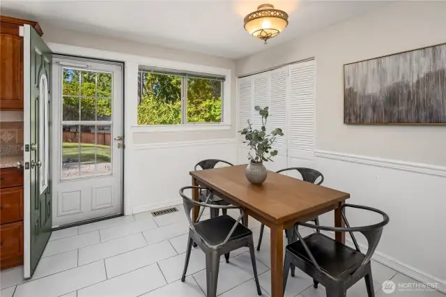 Breakfast area has pantry & access to patio