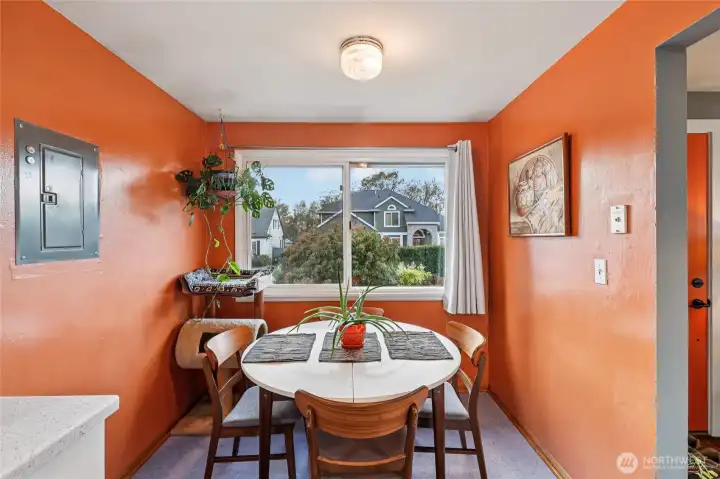 Dining room just off the kitchen.  Sit here in the spring and you'll get a great view of the beautiful garden.
