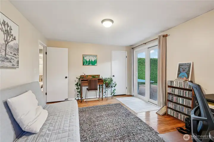 Another view of bedroom two.  This room also has access to the backyard.