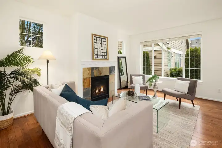 Spacious and brignt living room in this open concept home.