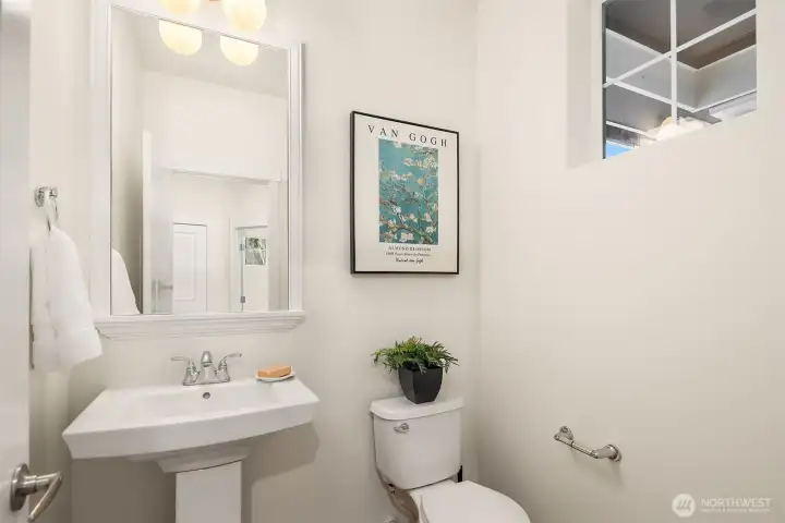 Powder room on the first floor