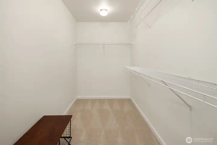 Walk-in closet in primary suite