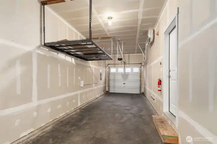 2 car tandem garage w ith storage.