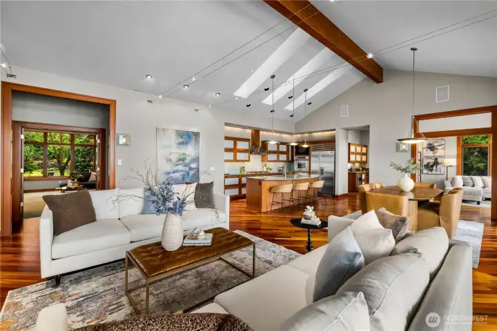 Designed for gathering—an open, light-filled space where kitchen, dining, and living come together effortlessly.