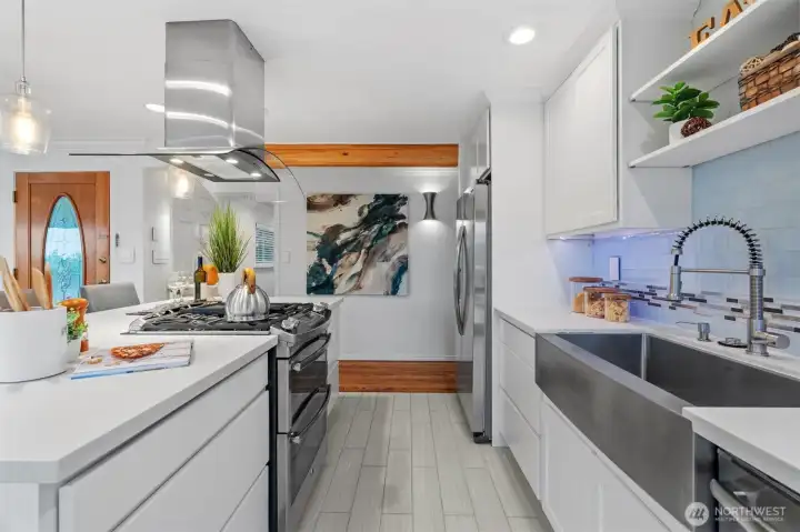 Kitchen with generous storage and task lighting