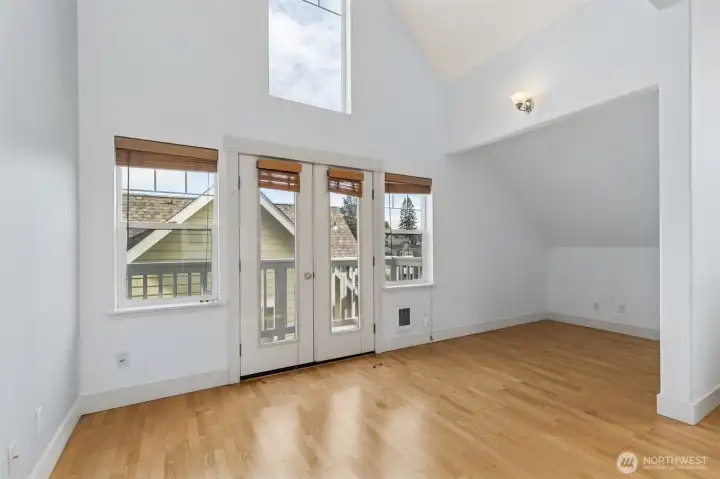 Flexible space ideal for a home office, reading nook, or quiet workspace.