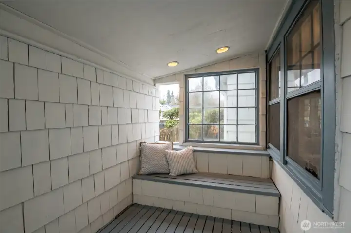 This small balcony off the main floor bathroom would be perfect for a sauna