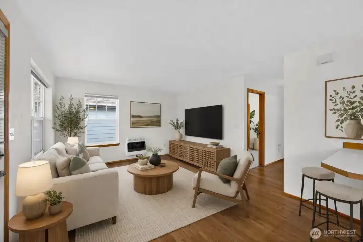 Comfortable and flows throughout with natural light.