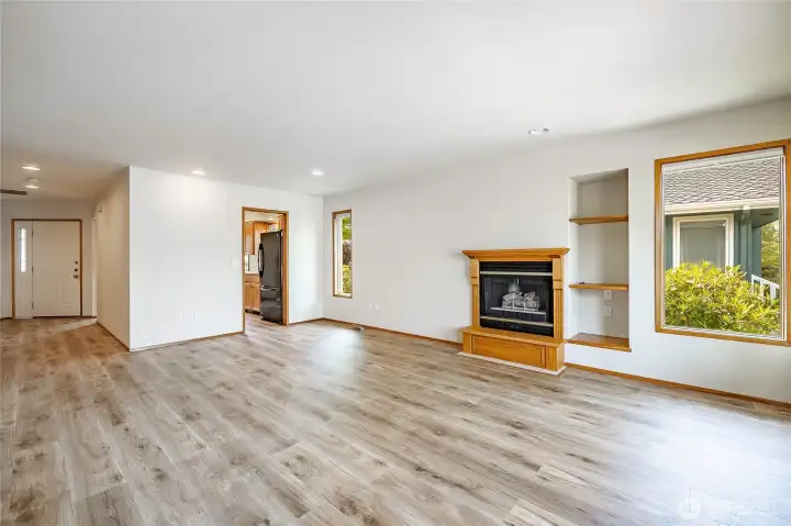 Looking back toward the kitchen and entry from the living room.