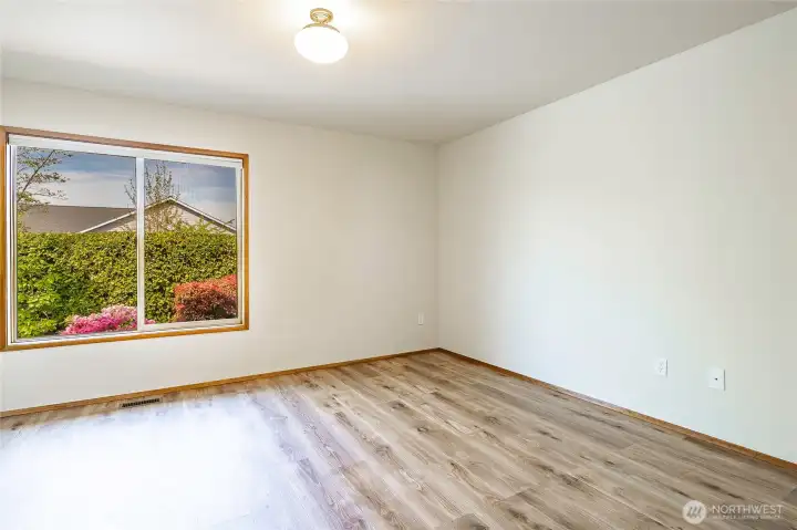 Primary Bedroom at the rear of the home.