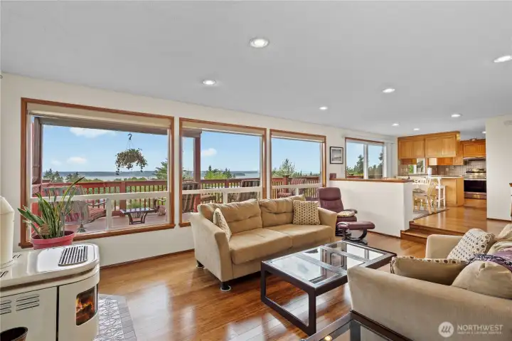 Great room takes in the views with nothing but windows
