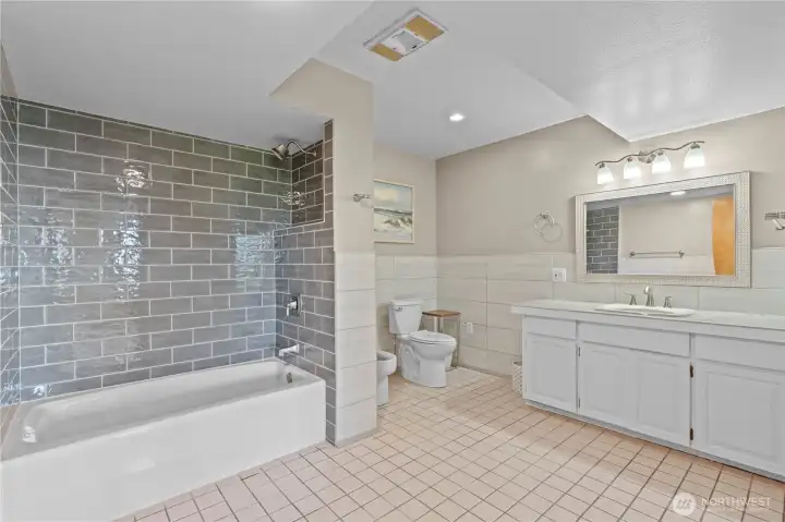 Full bath in the lower Mother In law level