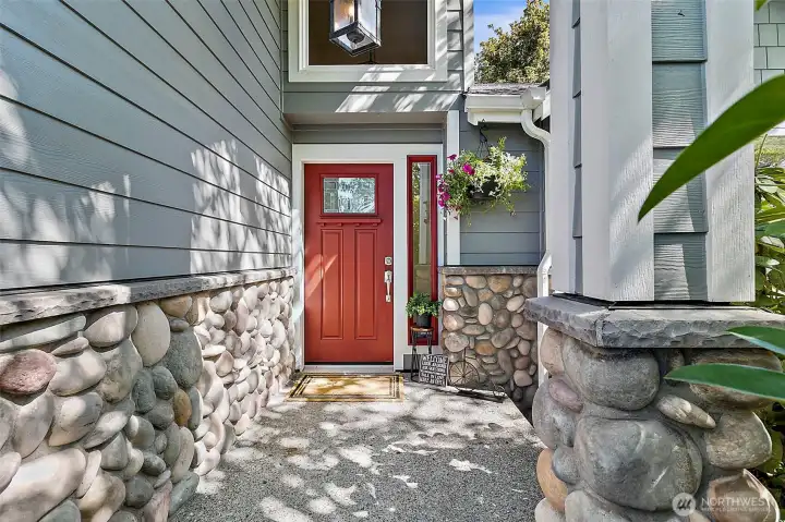 Grand entryway with soaring vaulted ceilings. Grand entryway with soaring vaulted ceilings.