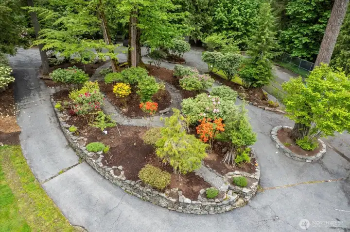 Rare and special specimen trees plus an orchard with Apple, pear, and plum fruit-bearing trees