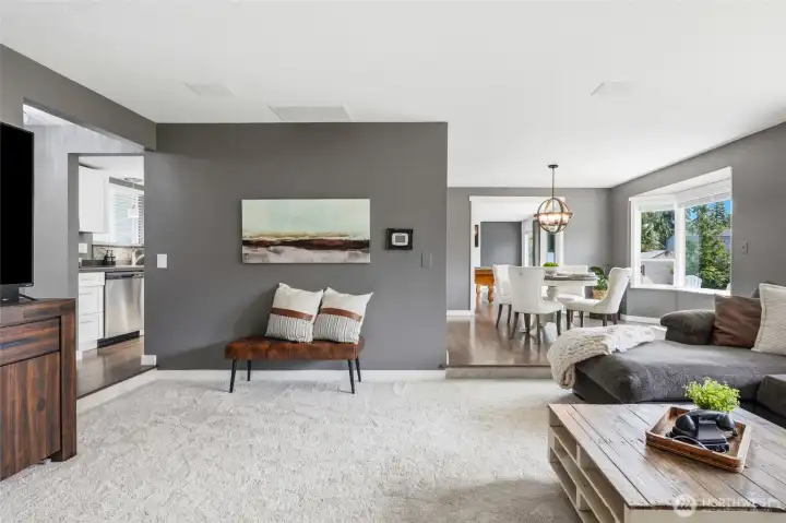 The living room is super spacious