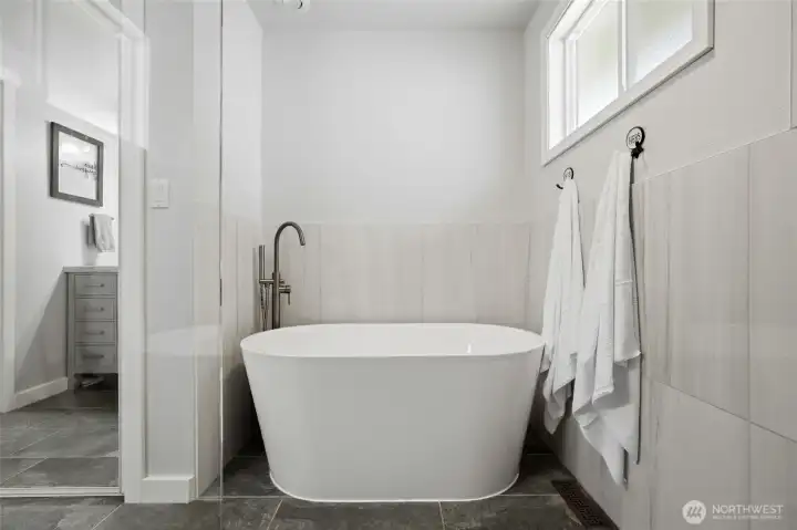 This tub....part of the primary suite bathroom